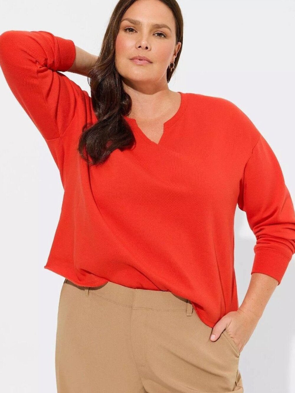 NEW NWT TORRID 2 Plus Size Cozy Fleece Notch Neck Drop Shoulder Crop Sweatshirt